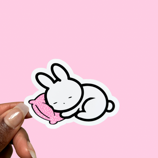 Zelah Bunny, Sleepy, Pink - Sticker