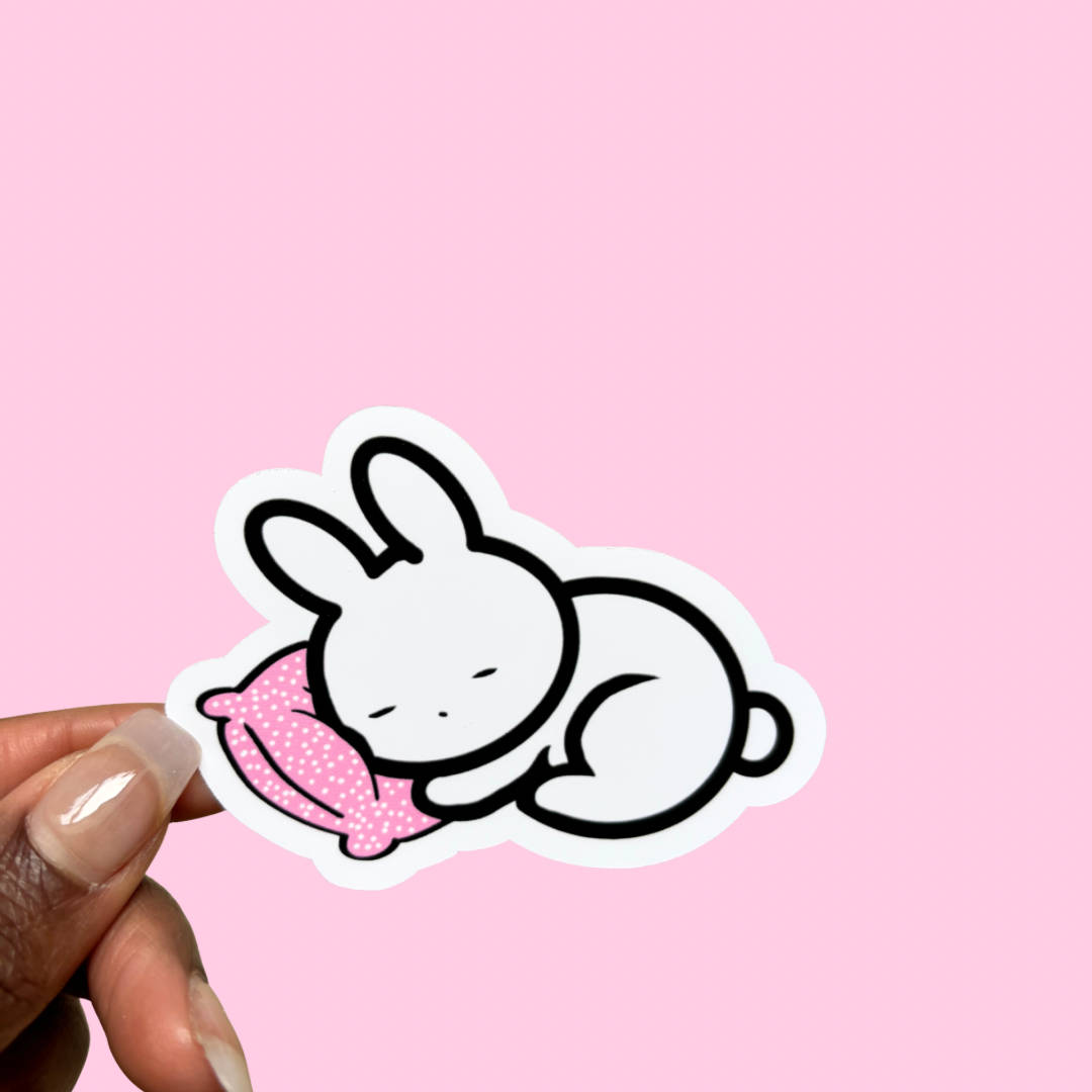 Zelah Bunny, Sleepy, Pink - Sticker