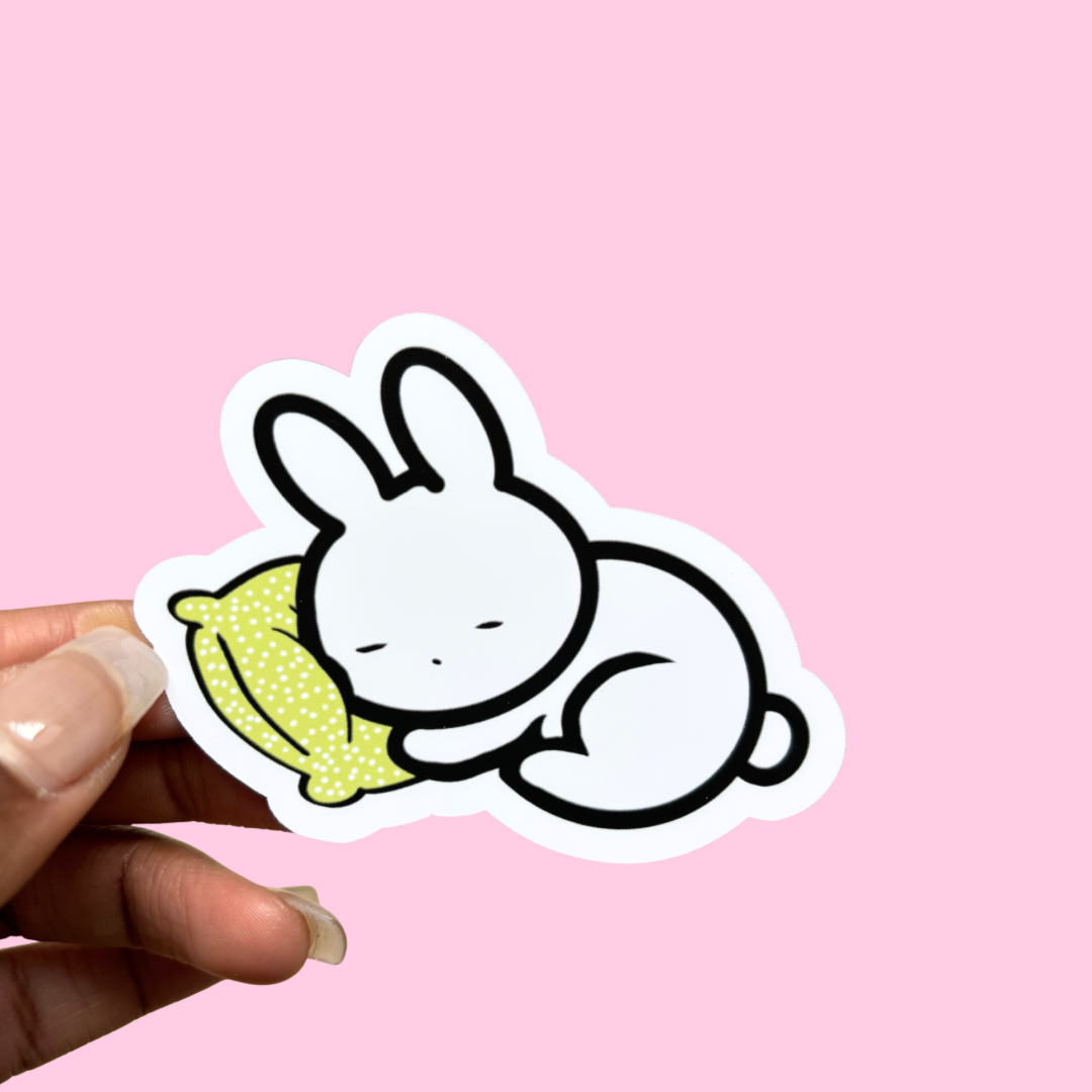 Zelah Bunny, Sleepy, Green - Sticker