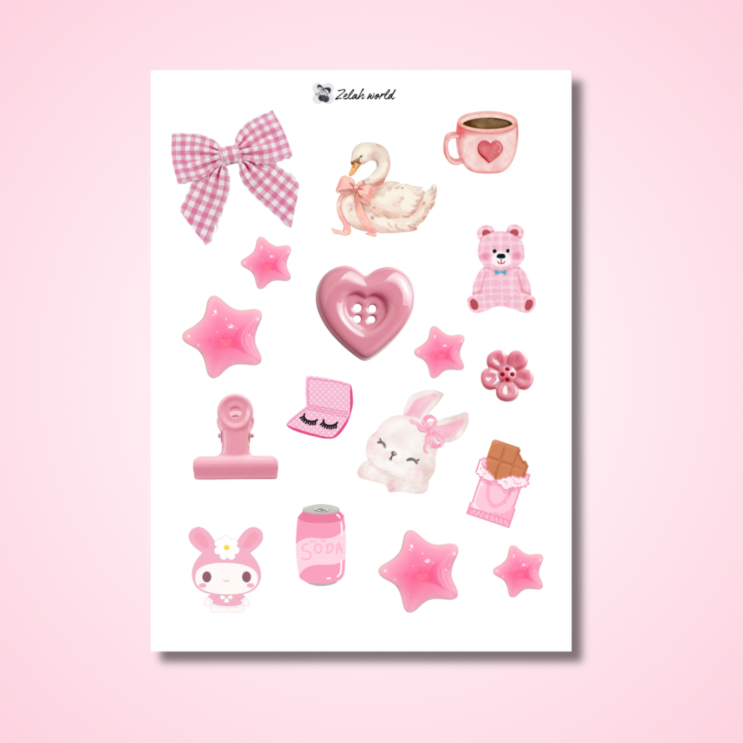 Pink street, Sticker Sheet