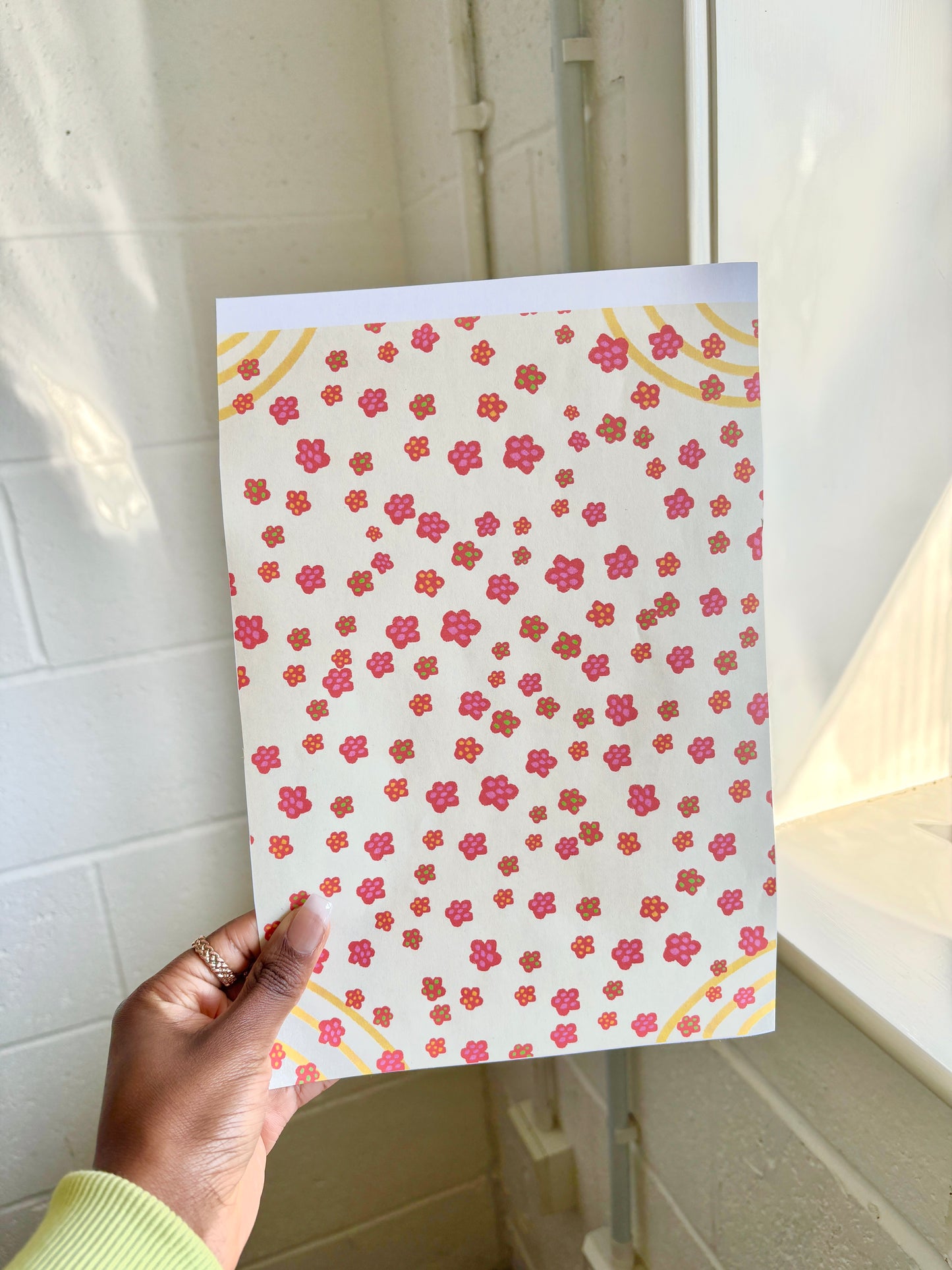 A4 Peel & Stick Journal Background Scrap Paper, Cherry Blossom - Spring Edition