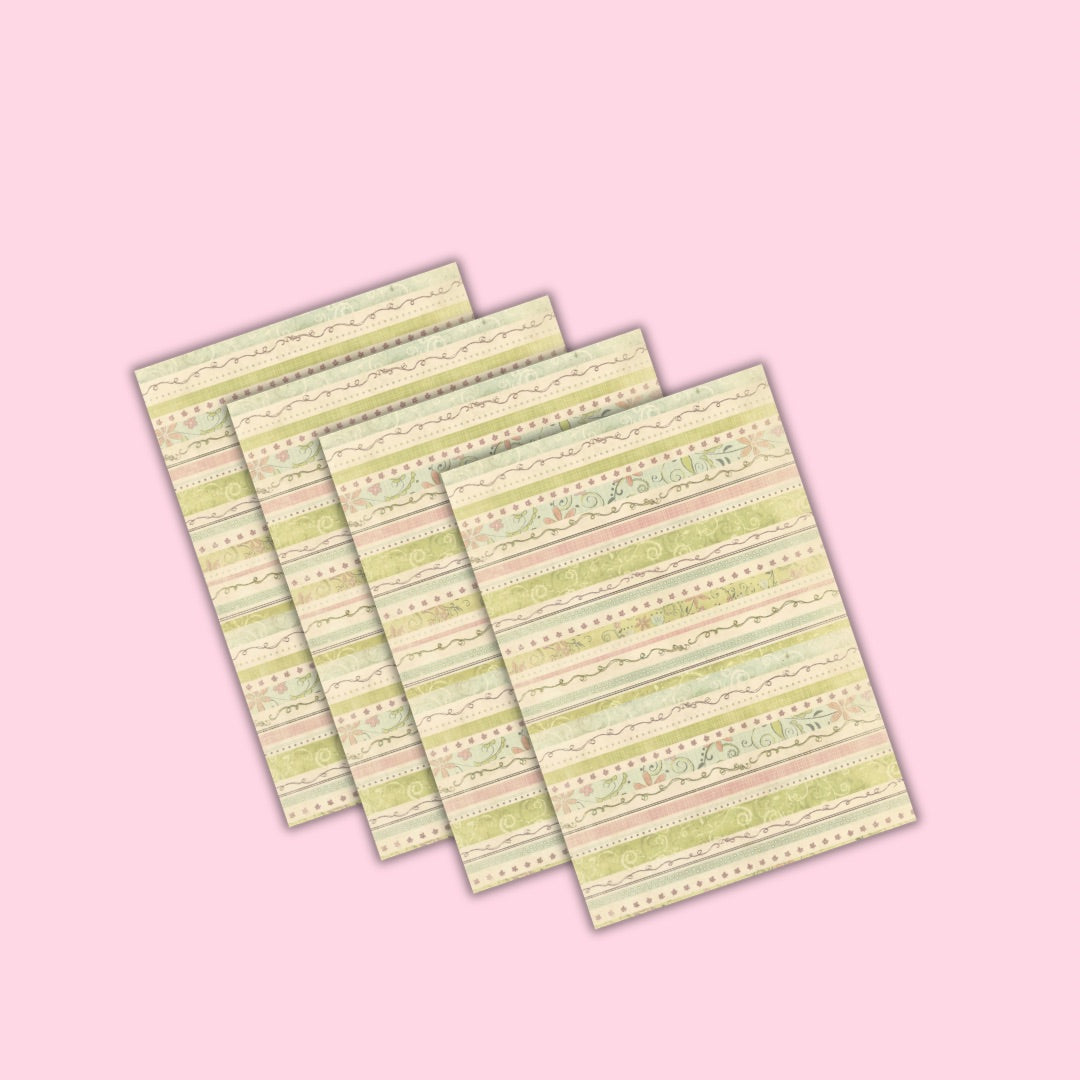 Self Adhesive Craft Paper Pack of 4 - Single designs Vintage wall