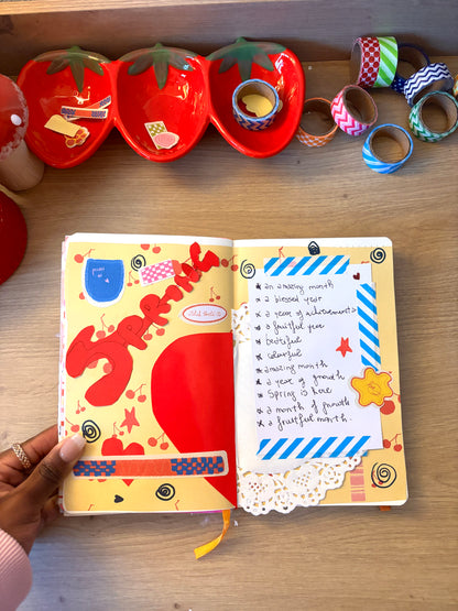 A4 Peel & Stick Journal Background Scrap Paper, Cherry Blossom - Spring Edition