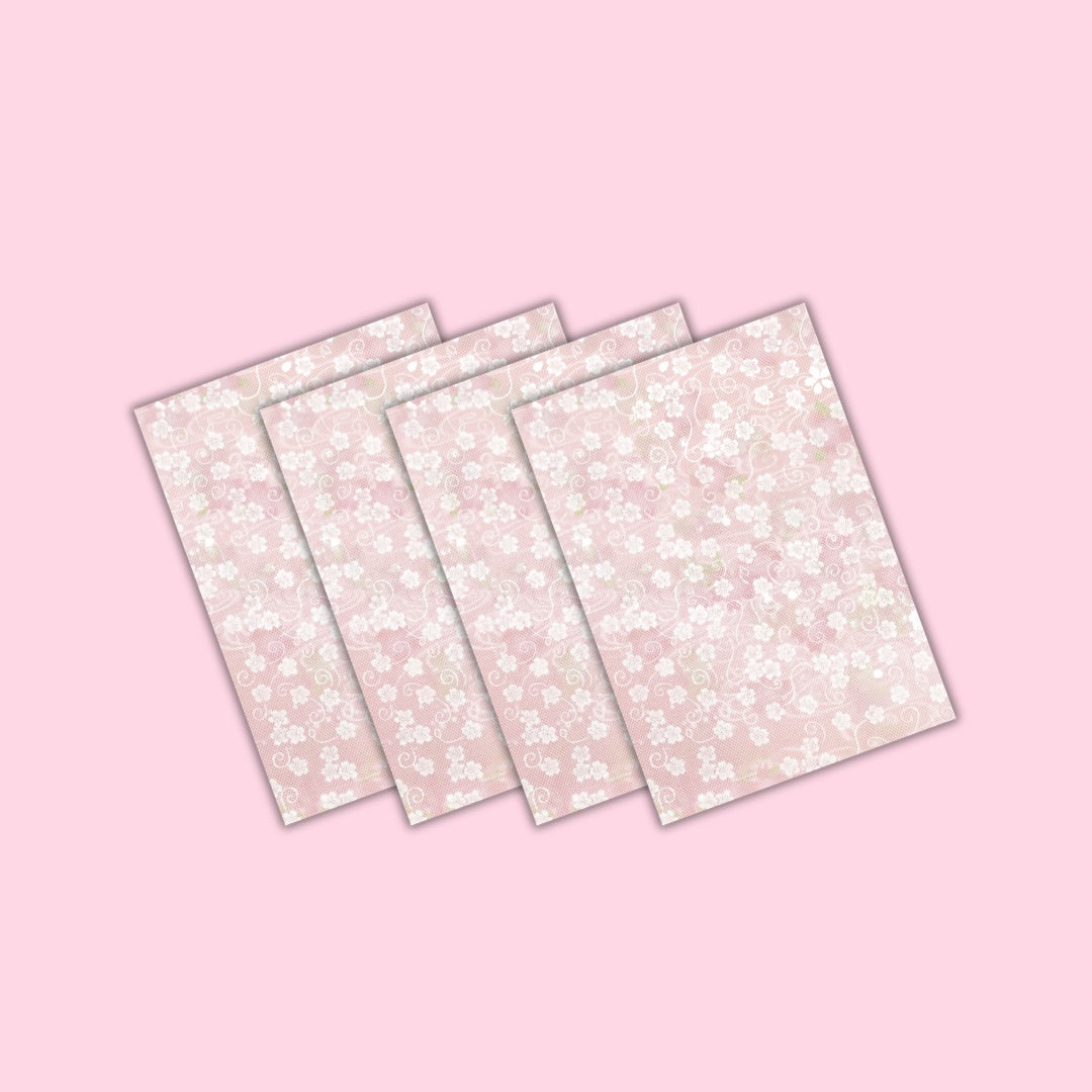 Self Adhesive Craft Paper Pack of 4 - Single designs Flower lace