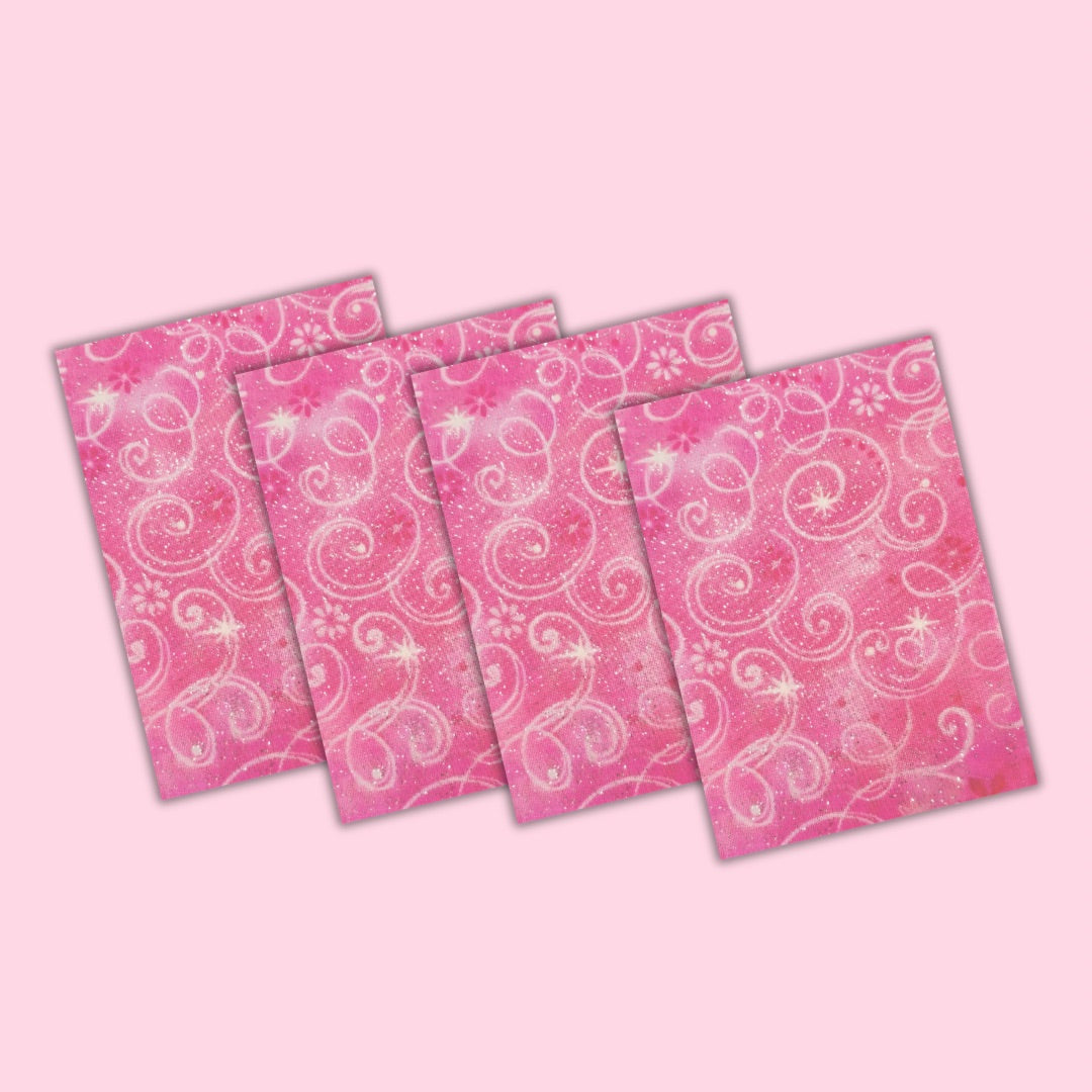 Self Adhesive Craft Paper Pack of 4 - Single designs Pink Fairy Dust