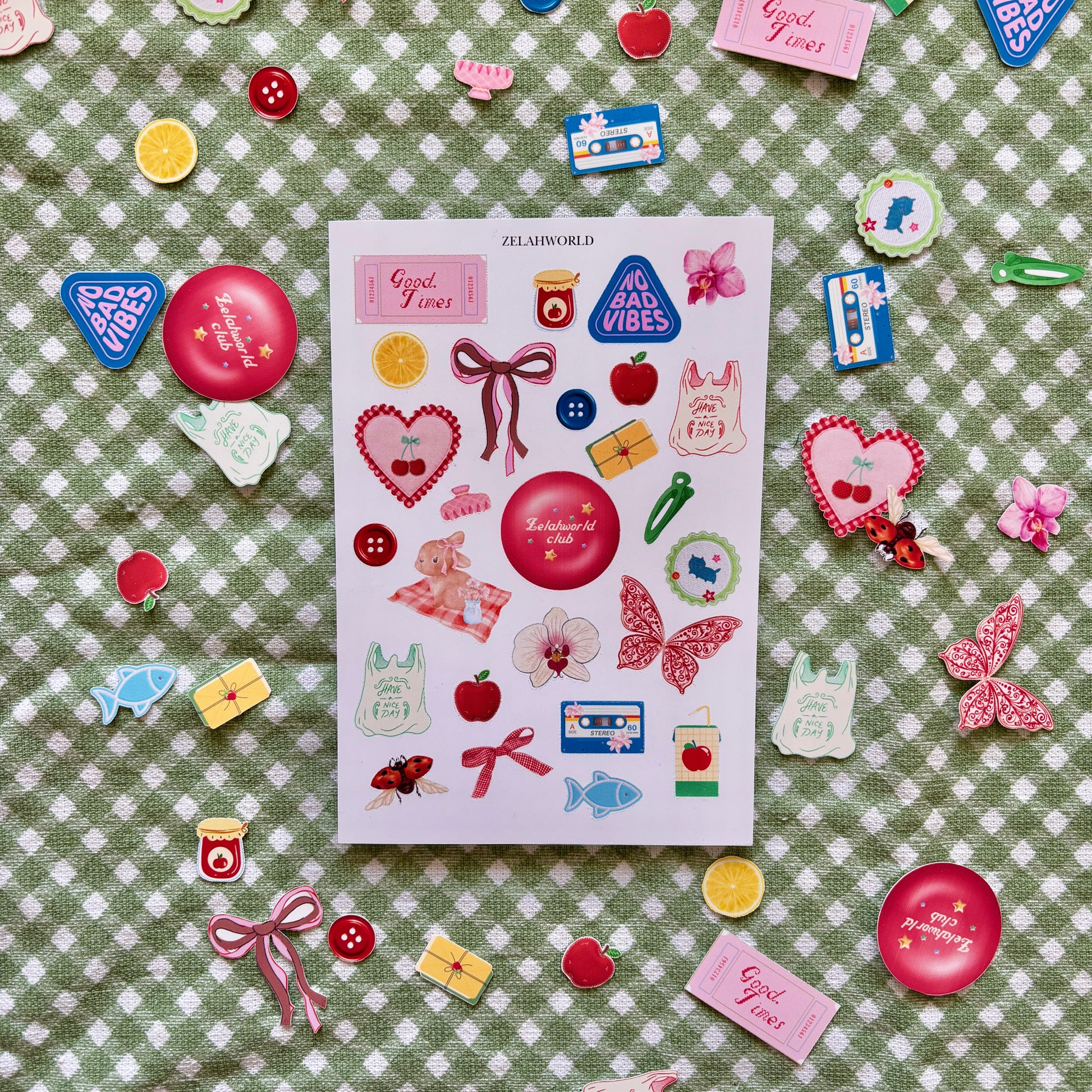 Whimsical Scrap Journal Sticker Sheet 20+ Stickers