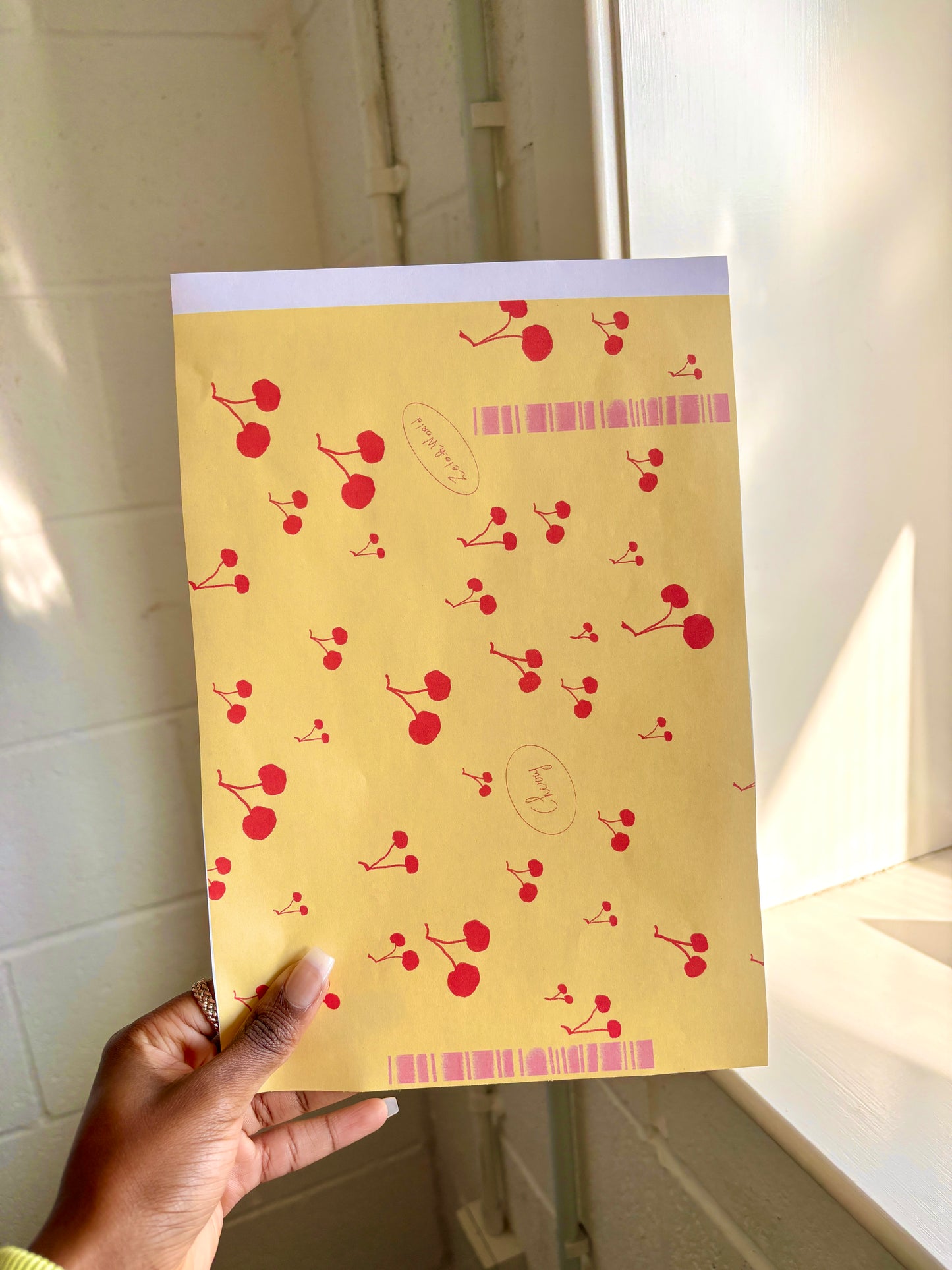 A4 Peel & Stick Journal Background Scrap Paper, Cherry Blossom - Spring Edition