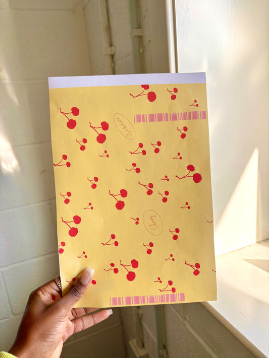 A4 Peel & Stick Journal Background Scrap Paper, Cherry Blossom - Spring Edition