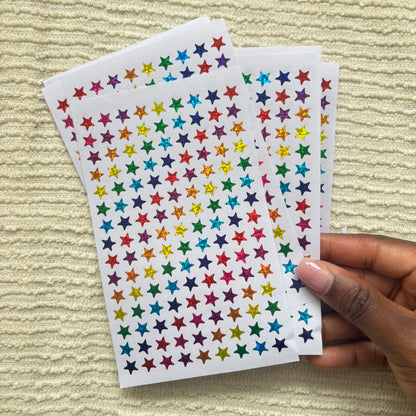 Sparkle star sticker sheet, 135 stars x sheet