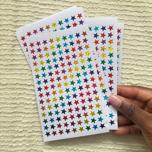 Sparkle star sticker sheet, 135 stars x sheet