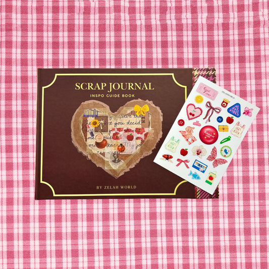 Scrap & Journal Inspo Guide book - Prompts, Layouts, Games & Free Sticker Sheet