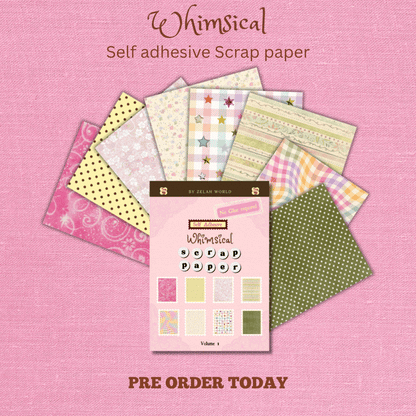 Pre-order, Whimsical Self Adhesive Scrap Paper, 16 sheets