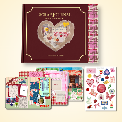 Scrap & Journal Inspo Guide book - Prompts, Layouts, Games & Free Sticker Sheet