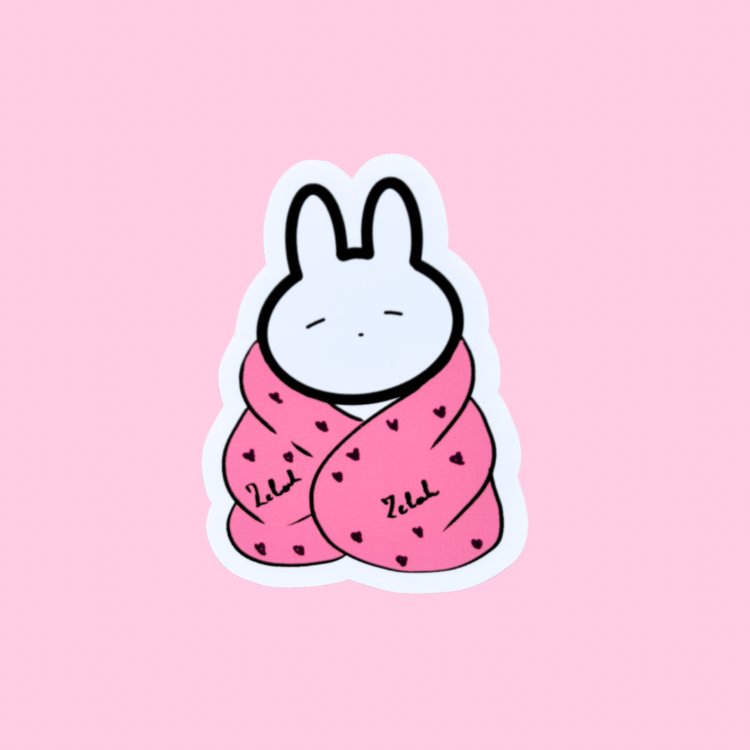 Zelah Bunny, Cozy, Pink - Sticker