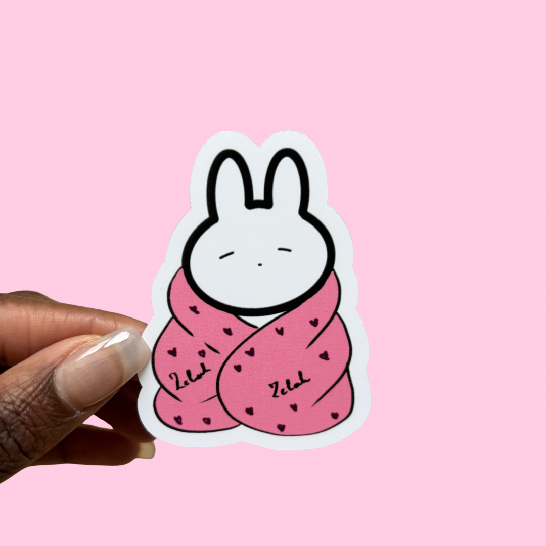 Zelah Bunny, Cozy, Pink - Sticker