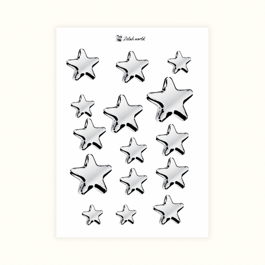 Metallic stars - Sticker Sheet for Journaling