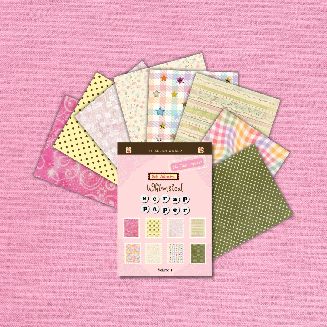 Pre-order, Whimsical Self Adhesive Scrap Paper, 16 sheets