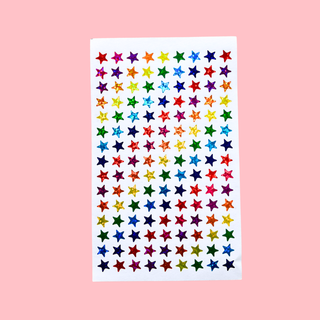 Sparkle star sticker sheet, 135 stars x sheet