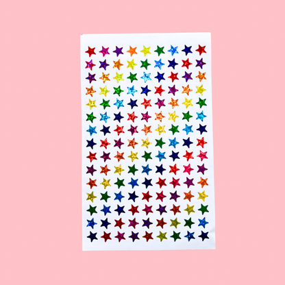 Sparkle star sticker sheet, 135 stars x sheet