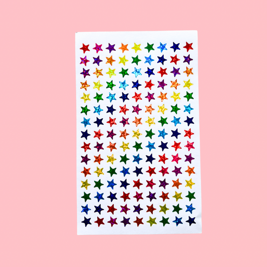 Sparkle star sticker sheet, 135 stars x sheet