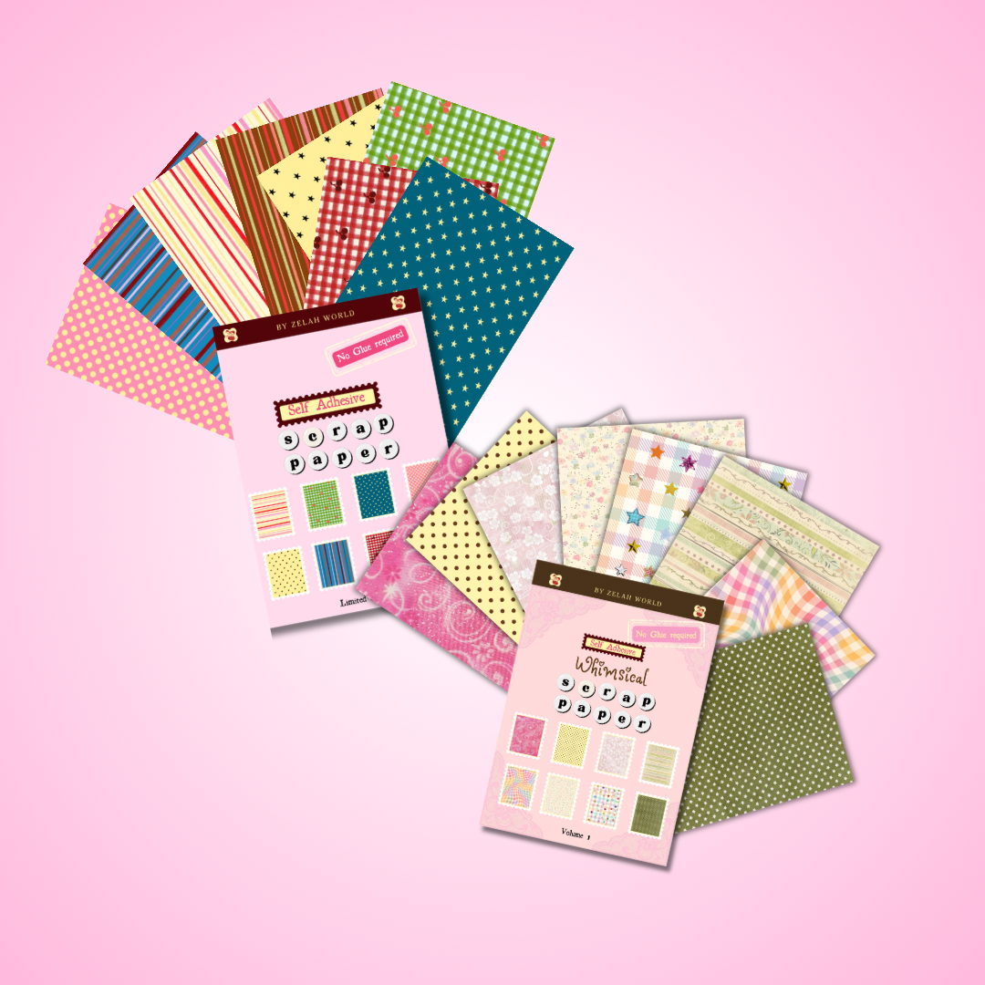 Self Adhesive Craft Paper Bundle - 32 sheets