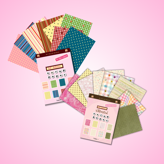 Self Adhesive Craft Paper Bundle - 32 sheets